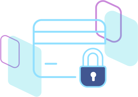 Ícono de tarjeta de credito con un candado cerrado