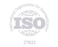ISO 27032 certification logo from the International Organization for Standardization