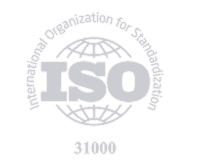 ISO 31000 certification logo from the International Organization for Standardization
